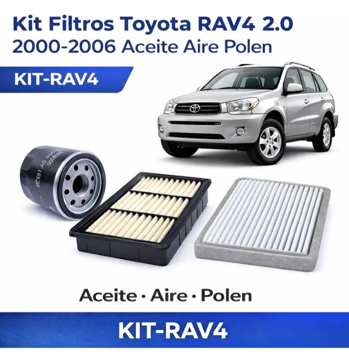 Kit Filtros Toyota RAV4 2.0 2000-2006 Aceite Aire Polen