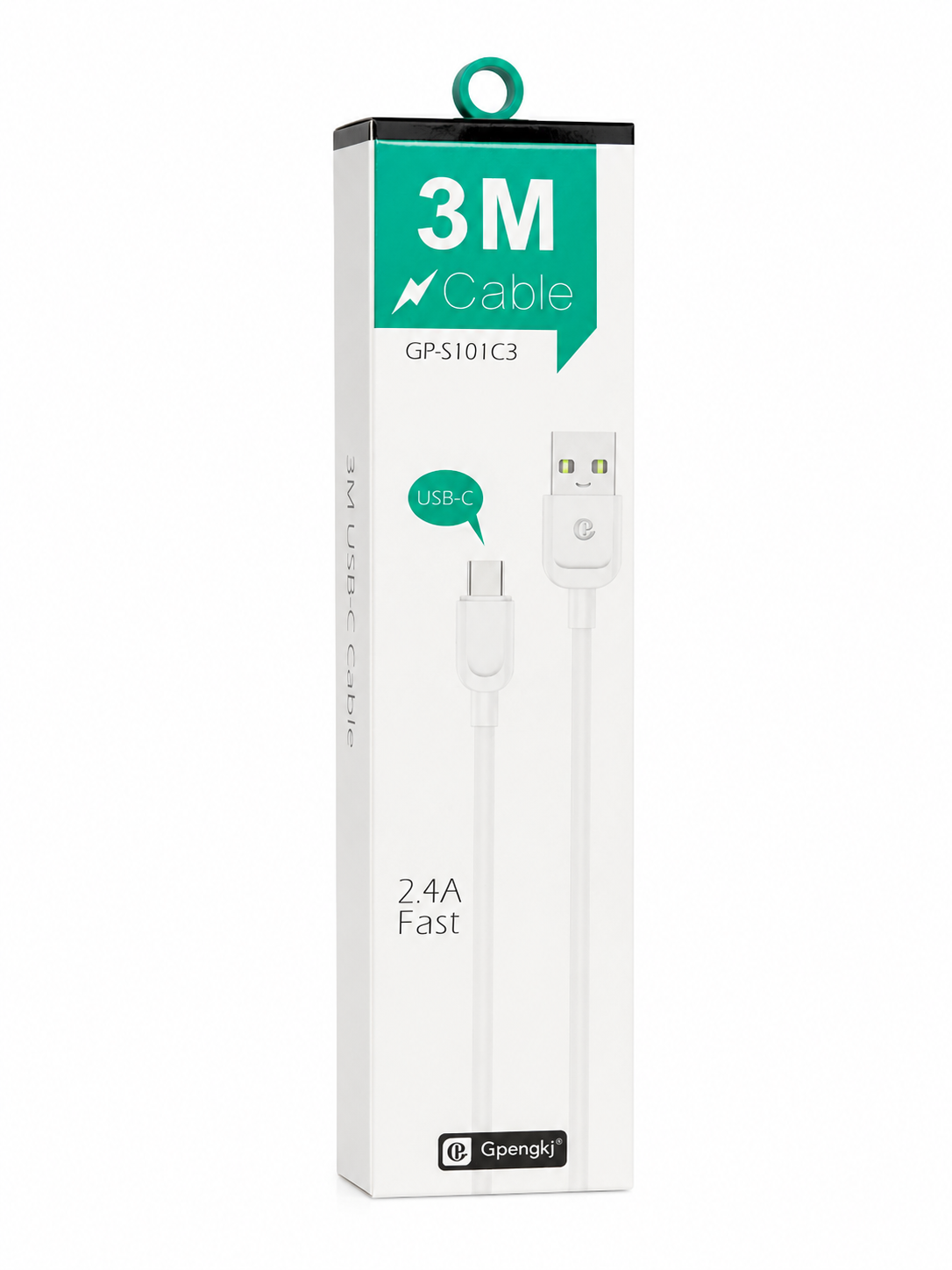 Cable carga USB-A a USB-C Gpengki 3 Metros 2.4A