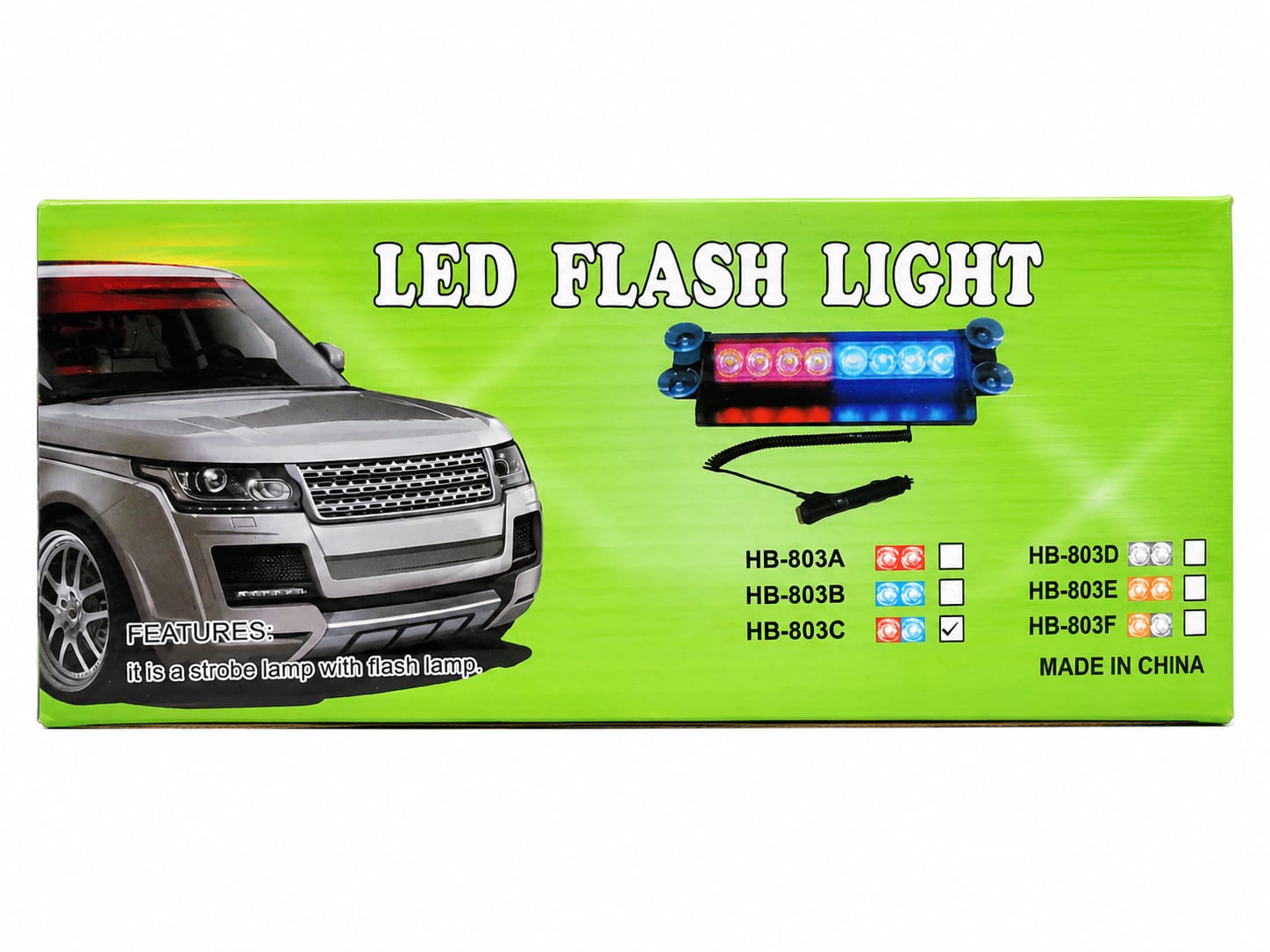 Luz Estroboscópica LED Roja y Azul para Vehículo 12V HB-803C